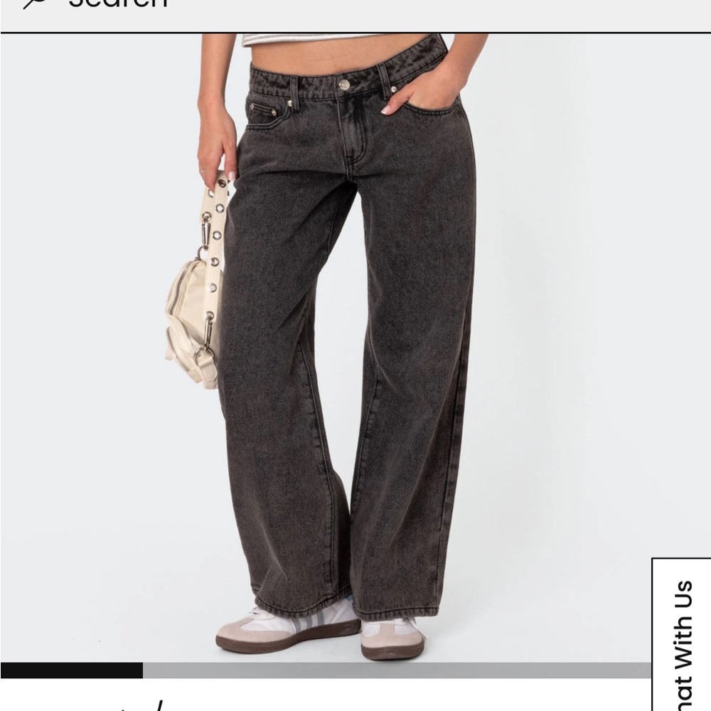 Edikted Washed Black Low Rise Jeans